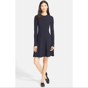 A.L.C Long Sleeve Textured Skater Dress